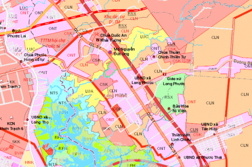 Bản đồ Xã Long Phước Huyện Long Thành Đồng Nai