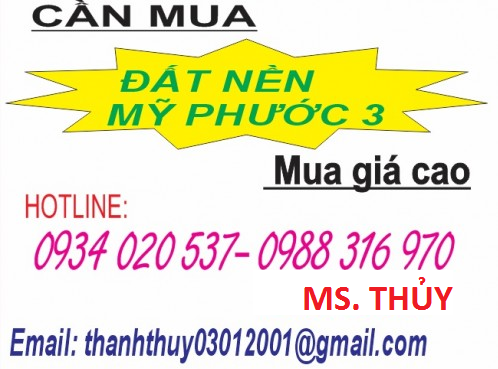 CẦN MUA ĐẤT MỸ PHƯỚC 3
