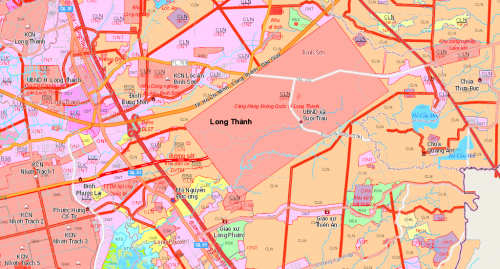 bản đồ quy hoạch huyện Long Thành- Đồng Nai